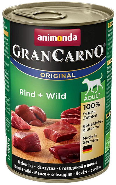 Animonda GranCarno Adult Rind Wild Wołowina + Dziczyzna puszka 400g-1
