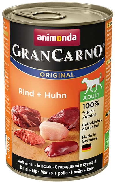 Animonda GranCarno Adult Rind Huhn Wołowina + Kurczak puszka 400g-1