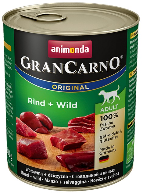 Animonda GranCarno Adult Rind Wild Wołowina + Dziczyzna puszka 800g-1