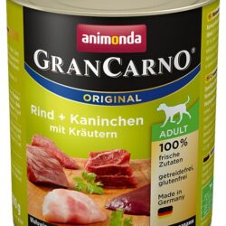Animonda GranCarno Adult Rind Kaninchen Krautern Wołowina + Królik z Ziołami puszka 800g-1