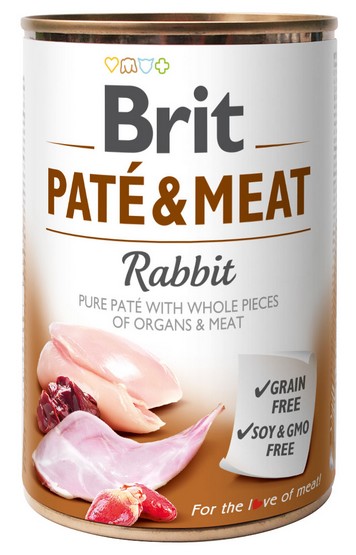 Brit Pate & Meat Dog Rabbit puszka 400g-1