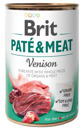 Brit Pate & Meat Dog Venison puszka 400g-1
